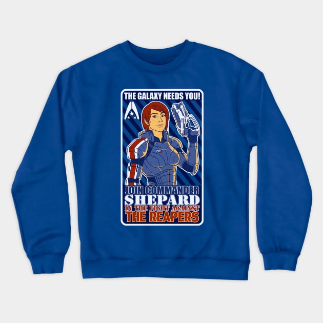 JOIN COMMANDER SHEPARD Crewneck Sweatshirt by Lukael